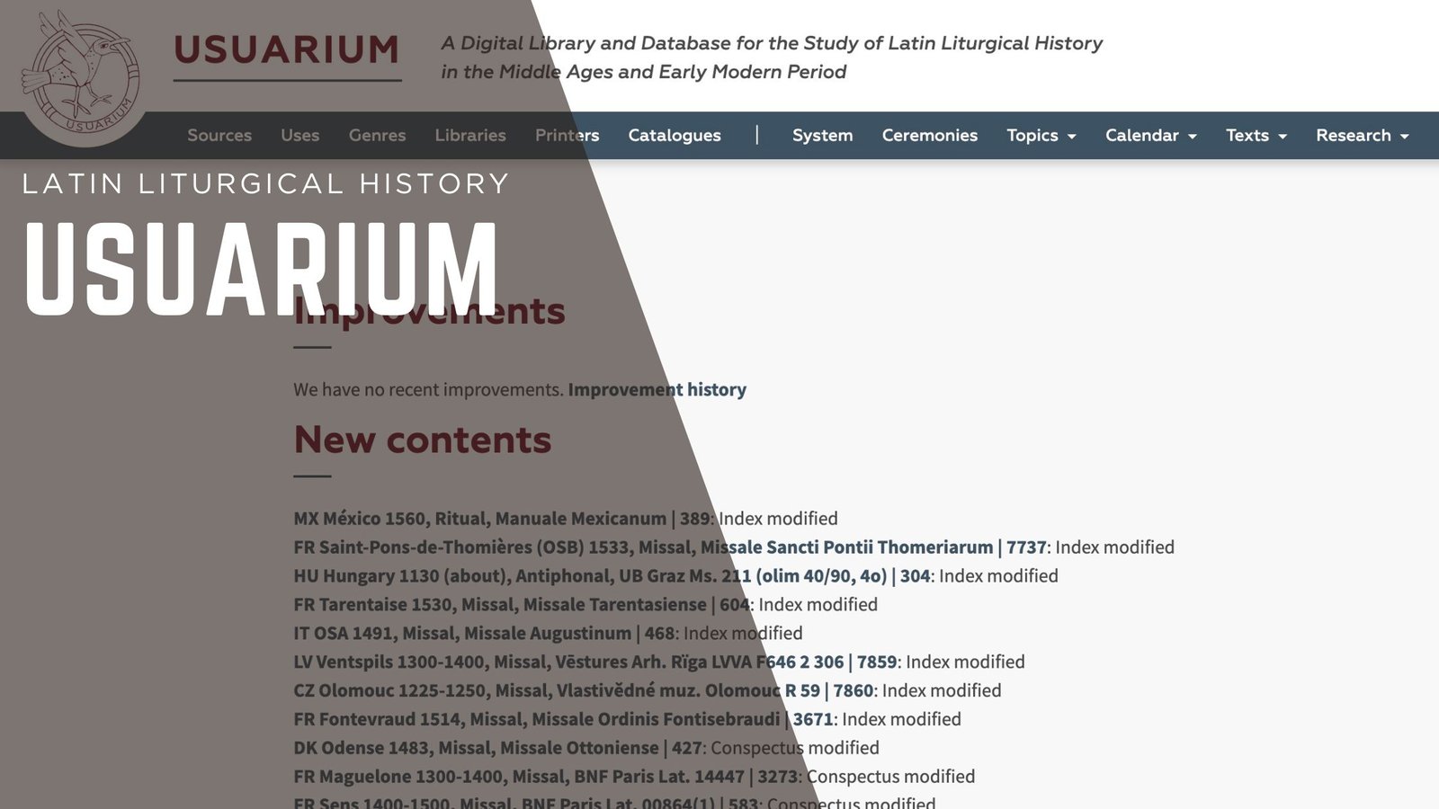 Advanced Latin Liturgical History: Usuarium​